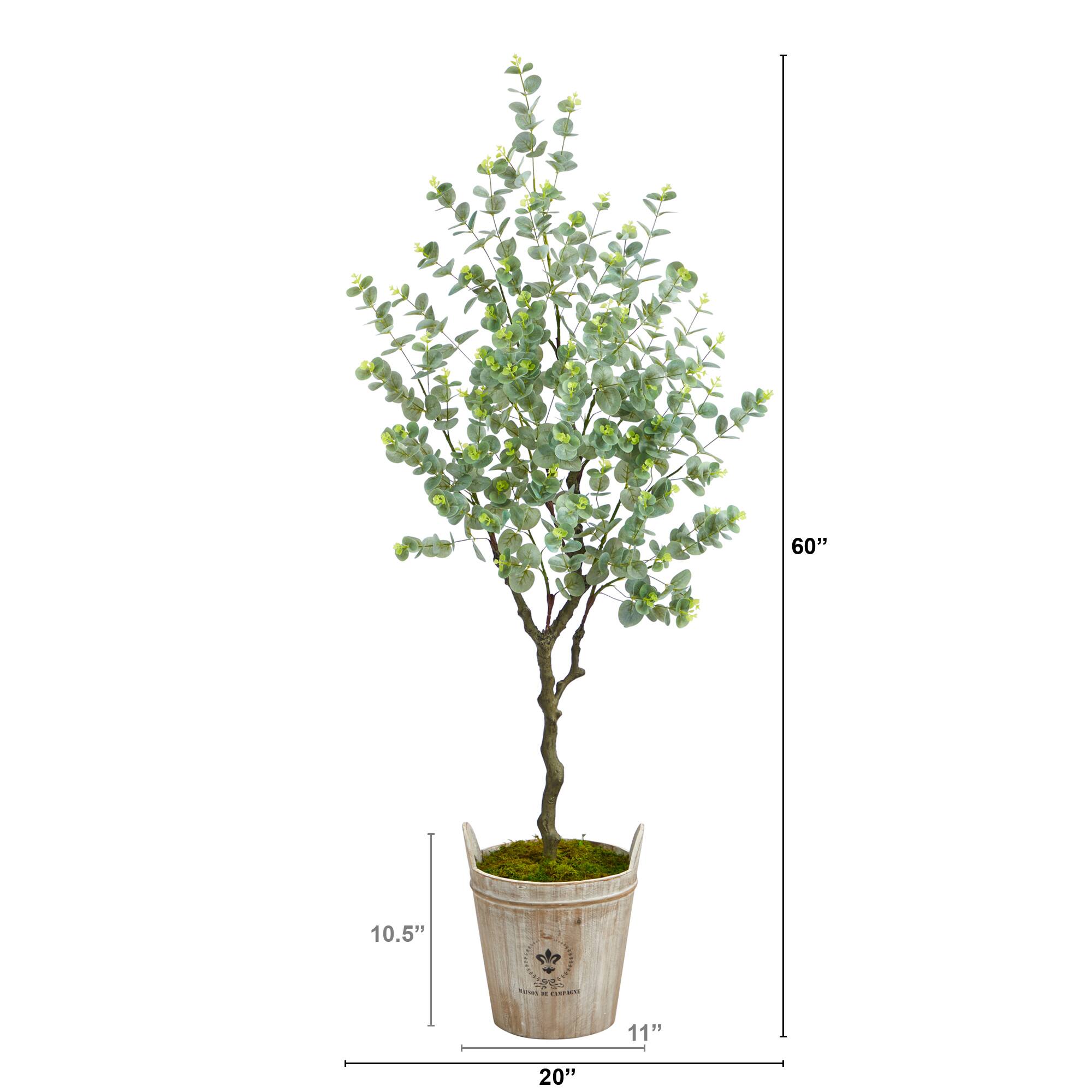 5ft. Eucalyptus Artificial Tree in Farmhouse Planter